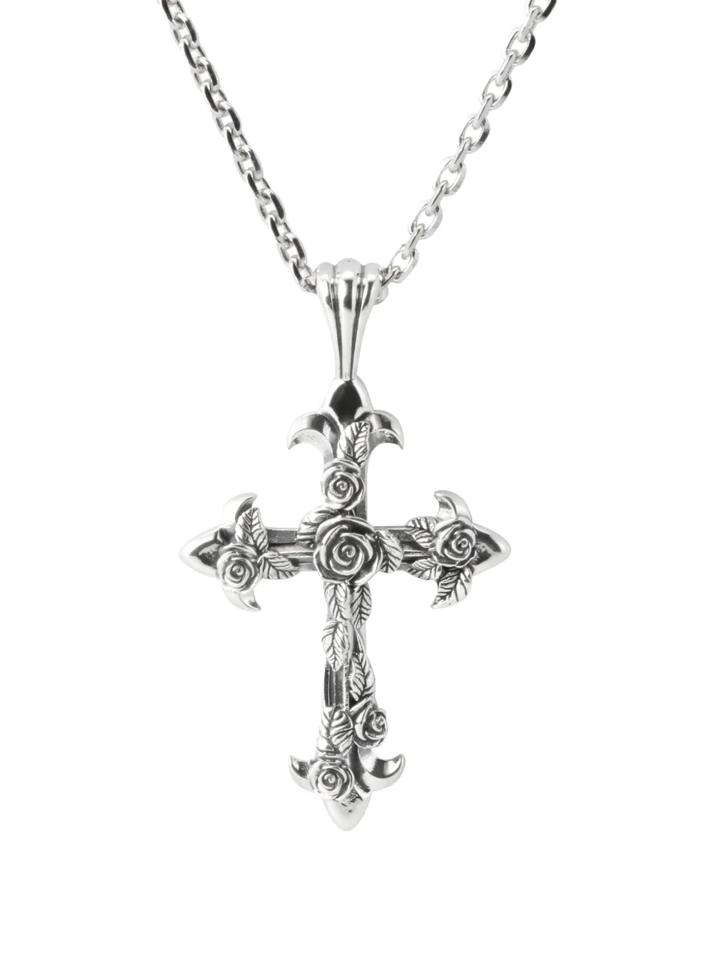 Emanuele Bicocchi large Rose Cross necklace - Argento