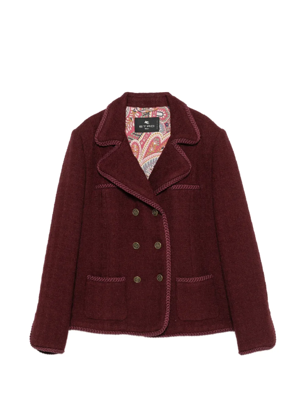 ETRO Blazer doppiopetto con bottone - Rosso