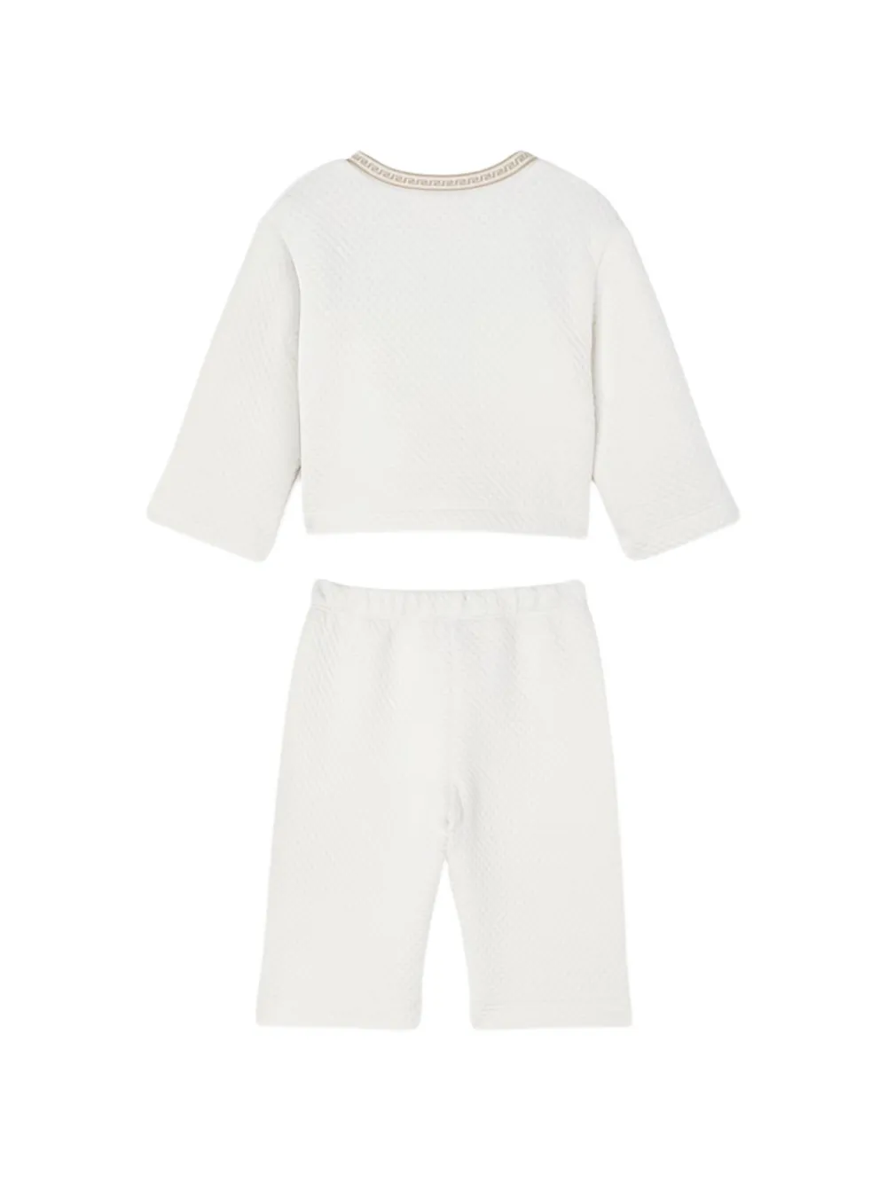  Versace Kids Greca-trim Diamond-quilted Trouser Set (set Of Two) - Blanco 