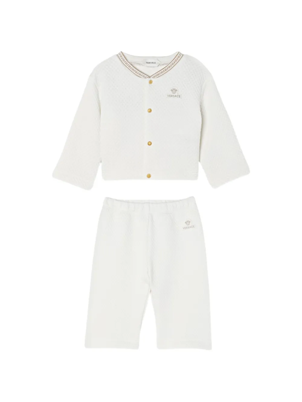 Versace Kids Set top e pantaloni con rifinitura Greca (2 pezzi) - Bianco