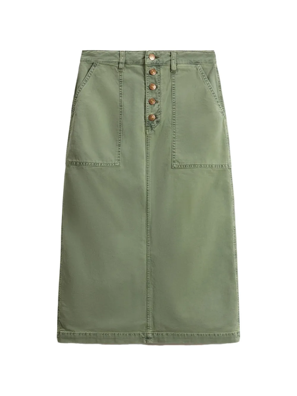Ulla Johnson button-up patch-pocket skirt - Verde