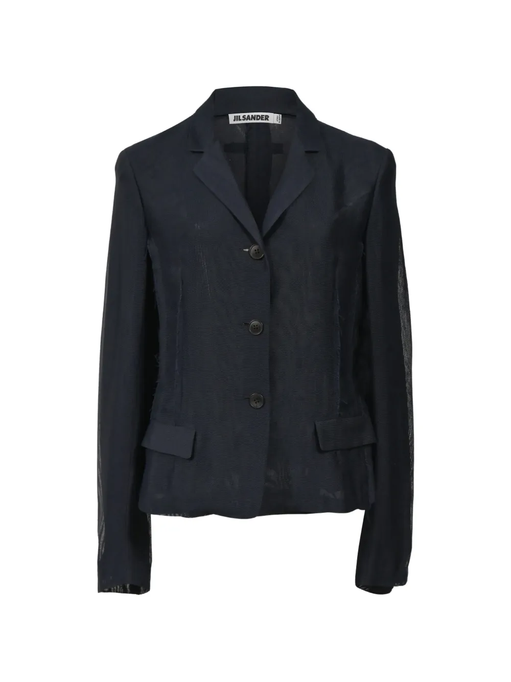 Jil Sander Pre-Owned Raw edge single-breasted blazer - Blu