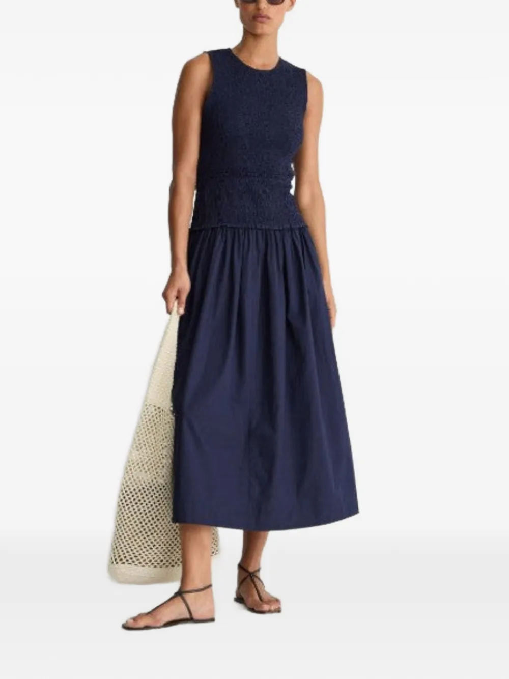 Apiece Apart smocked-waist flared dress - Blu