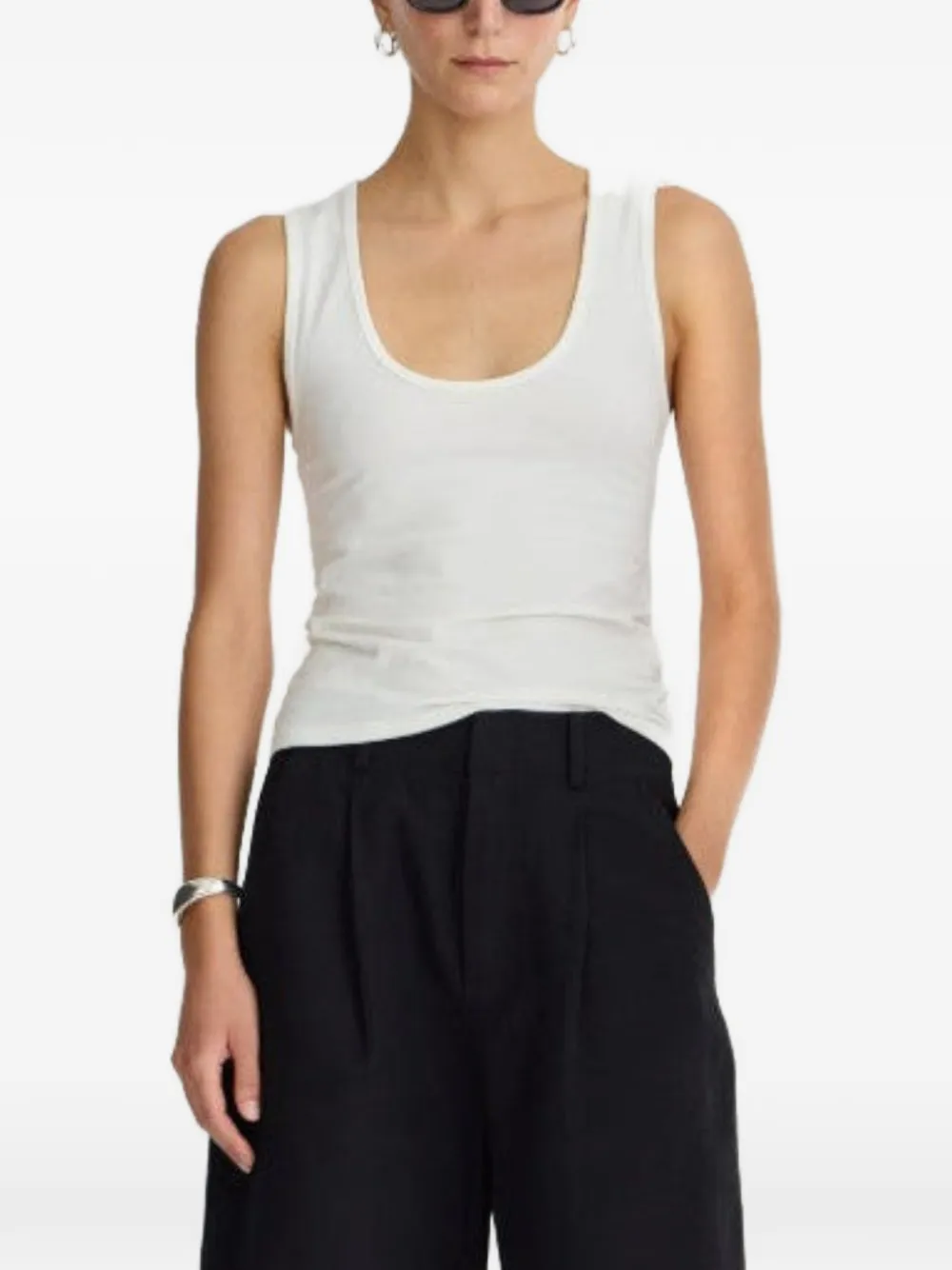 Apiece Apart ribbed scoop-neck tank top - Bianco