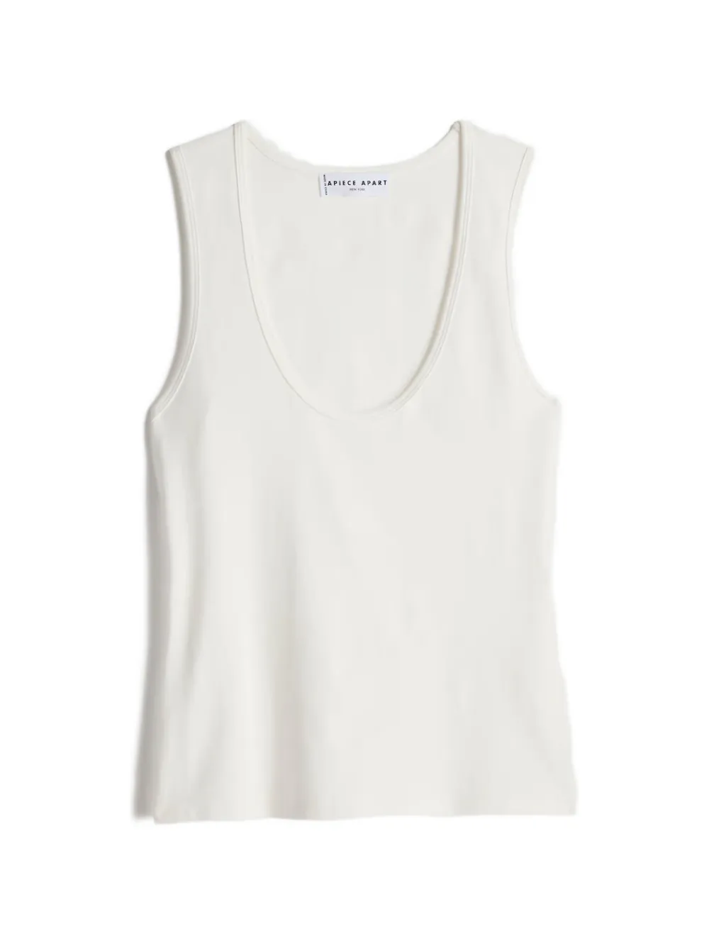Apiece Apart ribbed scoop-neck tank top - Bianco