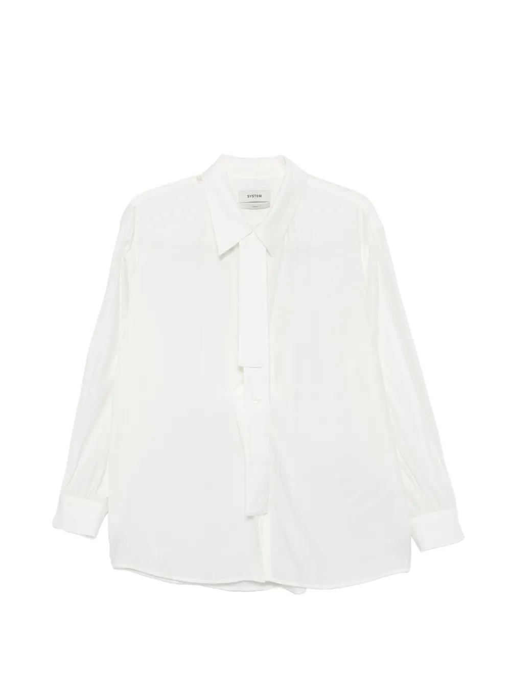 System tie-detail pleated shirt - Toni neutri