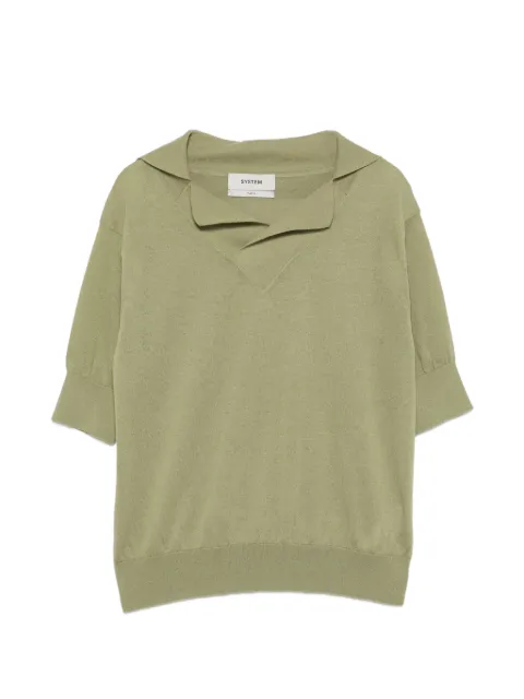 System V-neck short-sleeve top