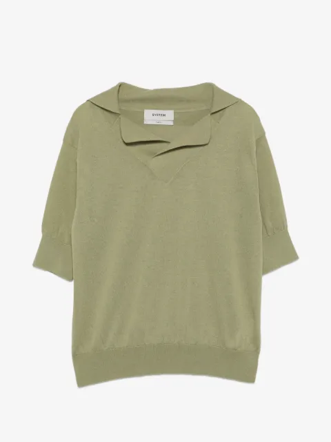 System V-neck short-sleeve top