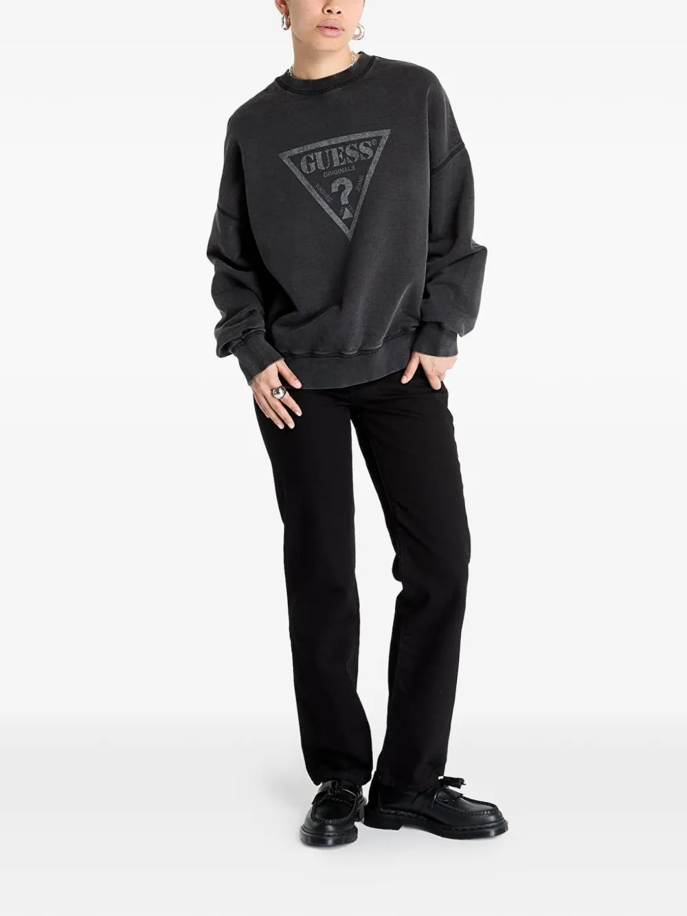 GUESS USA Trui met logoprint Grijs