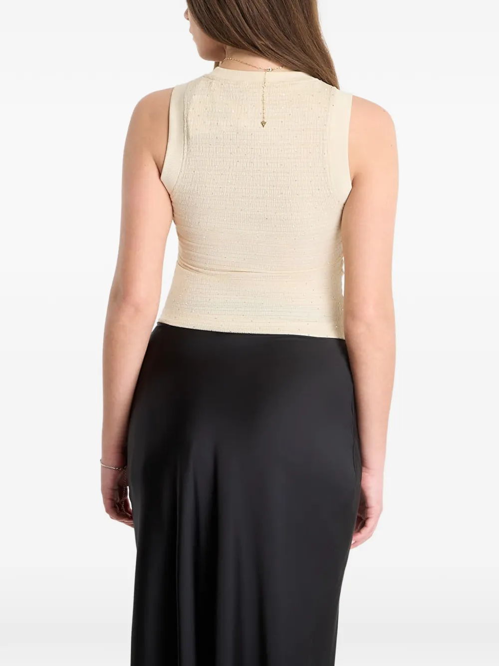 GUESS USA rhinestones tank top Beige