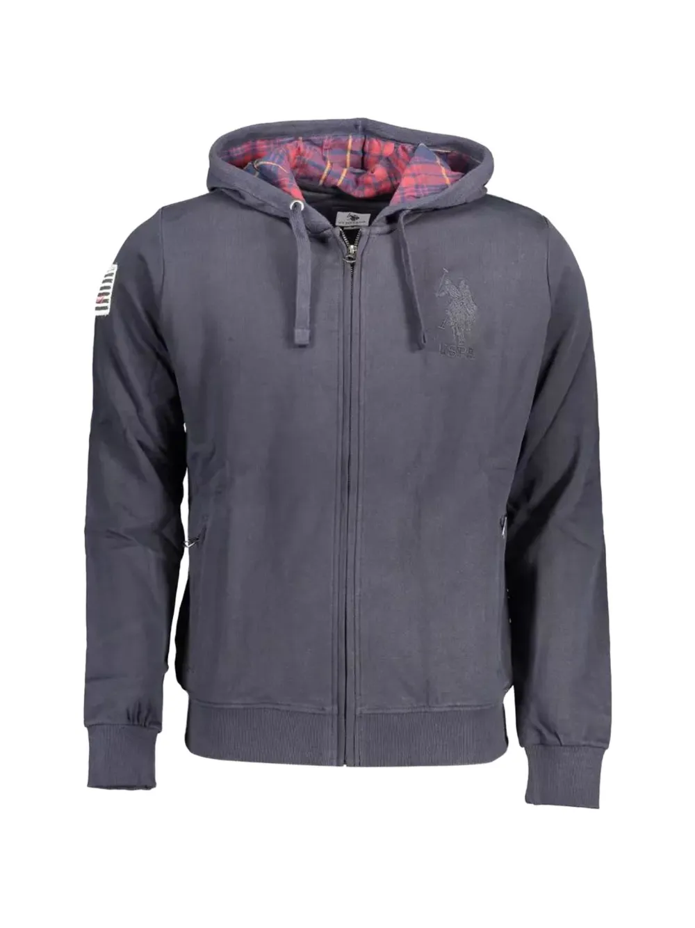 U.S. POLO ASSN. logo-embroidered zip-up hoodie - Blau