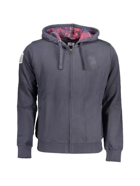 U.S. POLO ASSN. logo-embroidered zip-up hoodie