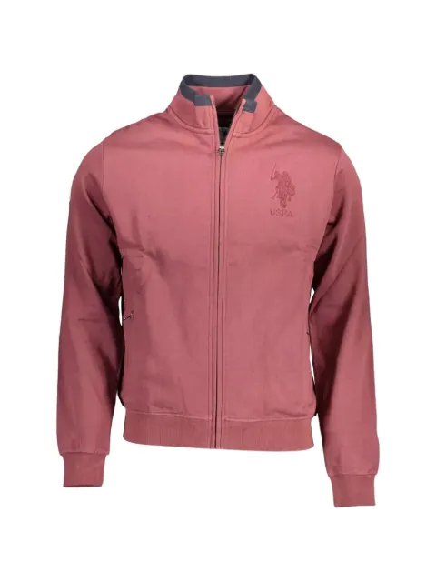 U.S. POLO ASSN. logo-embroidered zip-up sweater