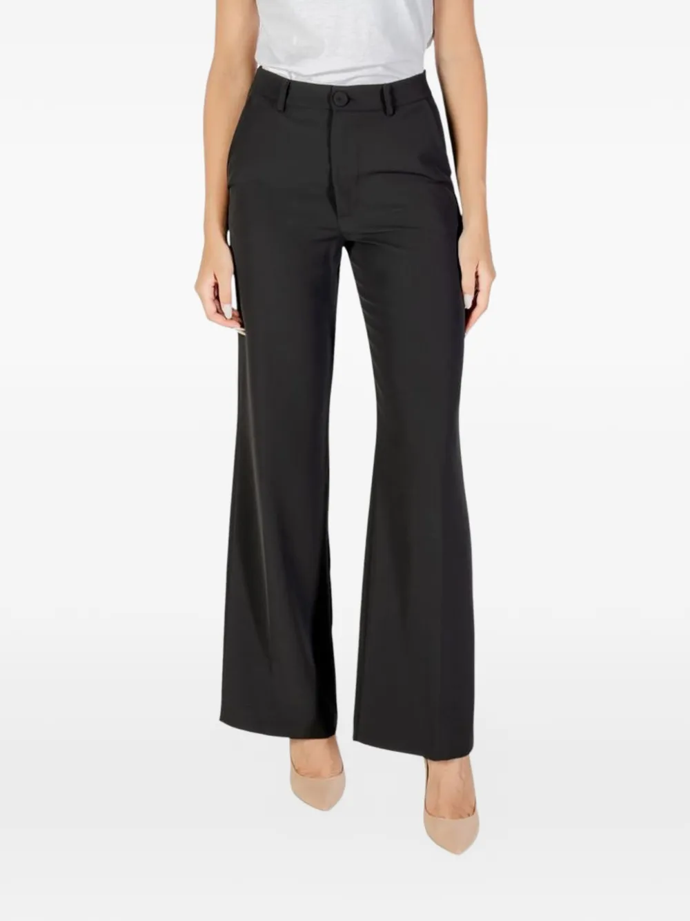 RINASCIMENTO belt-loop flared trousers - Nero