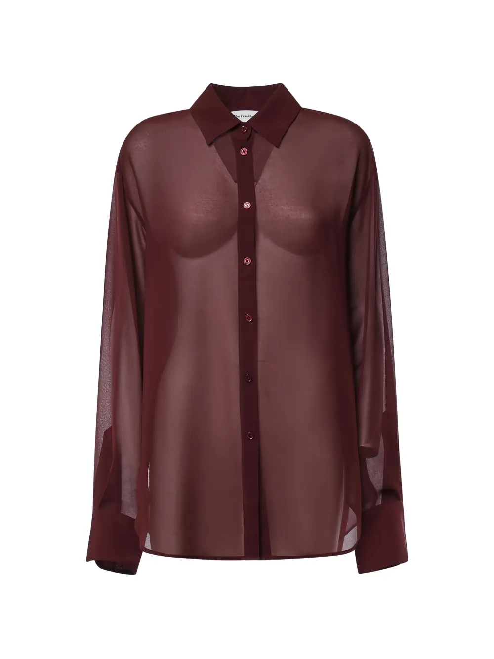 The Frankie Shop Peri Georgette sheer button-up shirt - Rot