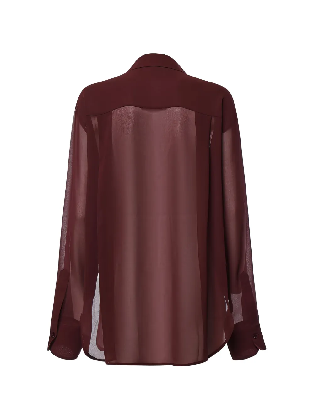 The Frankie Shop Peri Georgette doorzichtige blouse met knopen Rood