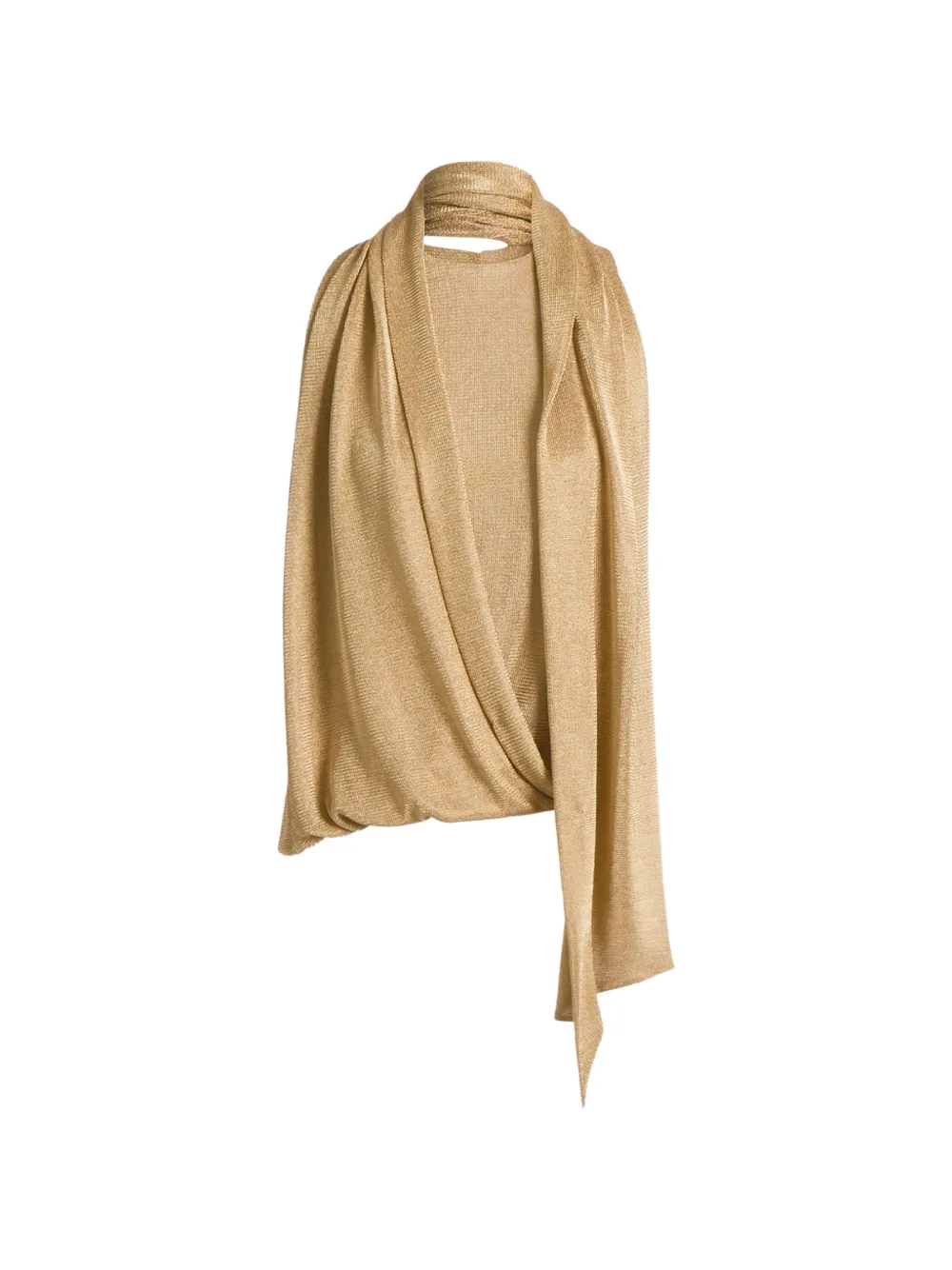 Alberta Ferretti draped metallic-effect blouse - Gold