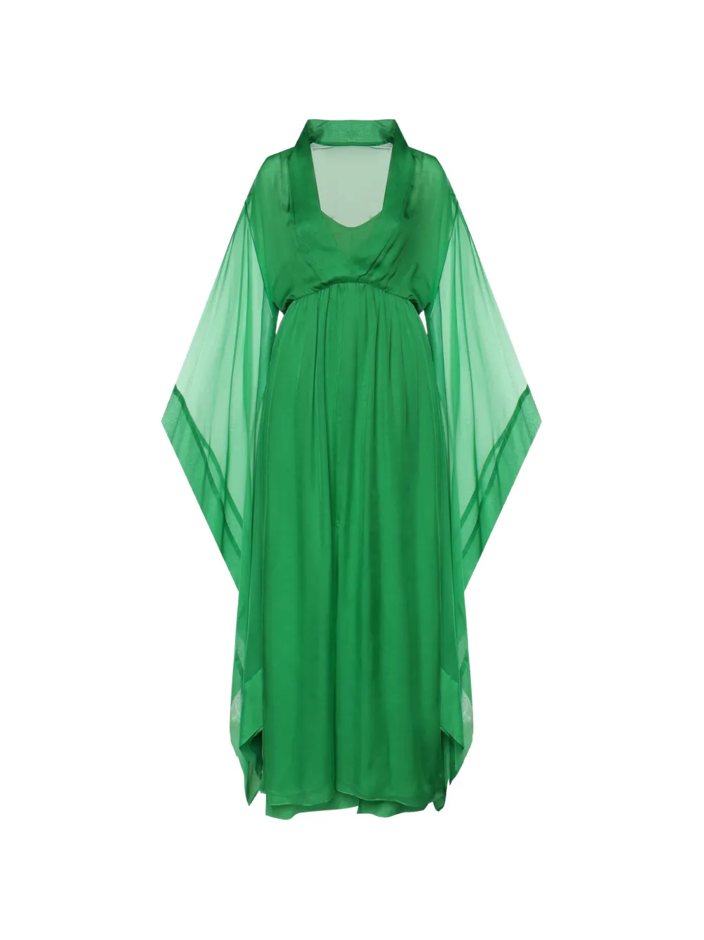 Alberta Ferretti sheer-panelled silk maxi dress - Verde