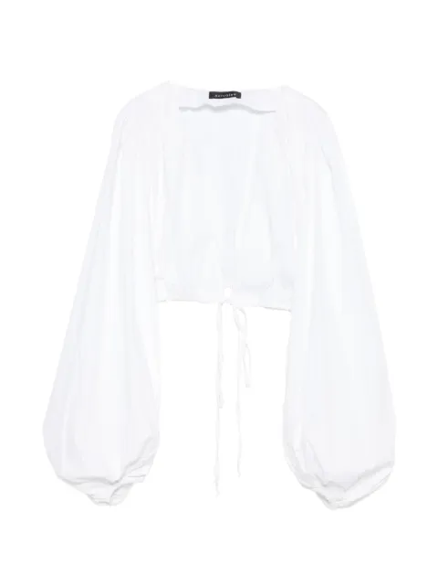 ACTUALEE tie-fastening puff-sleeve top
