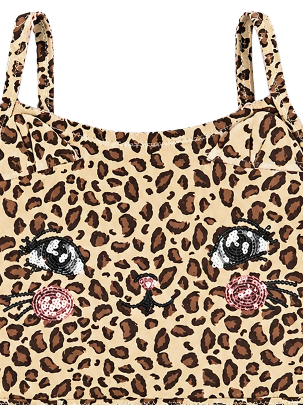 Konges Sløjd Bikini verfraaid met pailletten en luipaardprint Beige