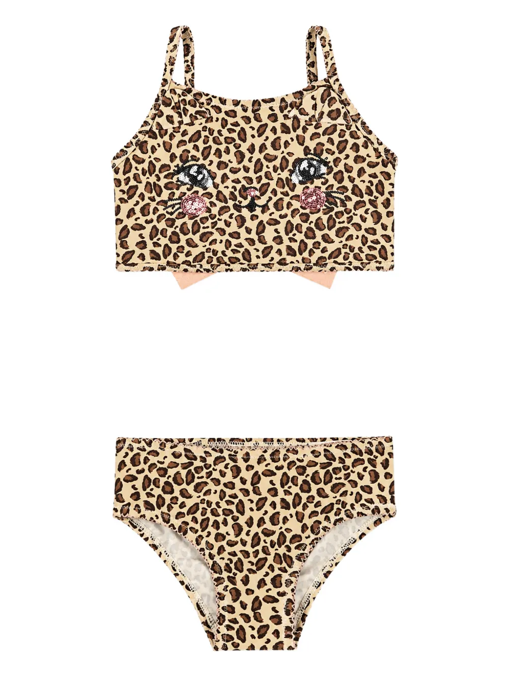 Konges Sløjd leopard-print sequin-embellished bikini - Nude