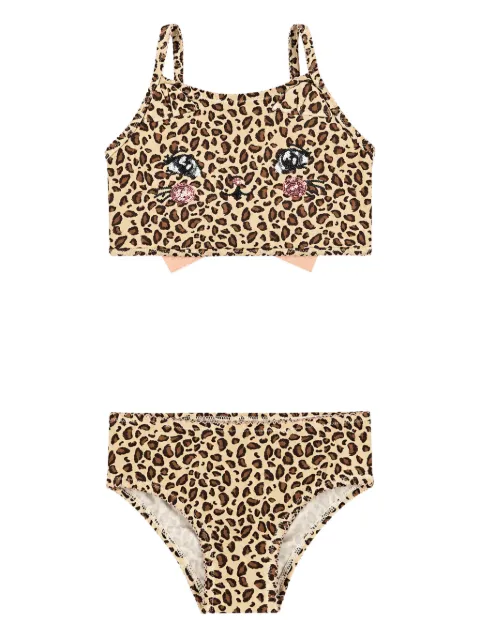 Konges Sløjd leopard-print sequin-embellished bikini