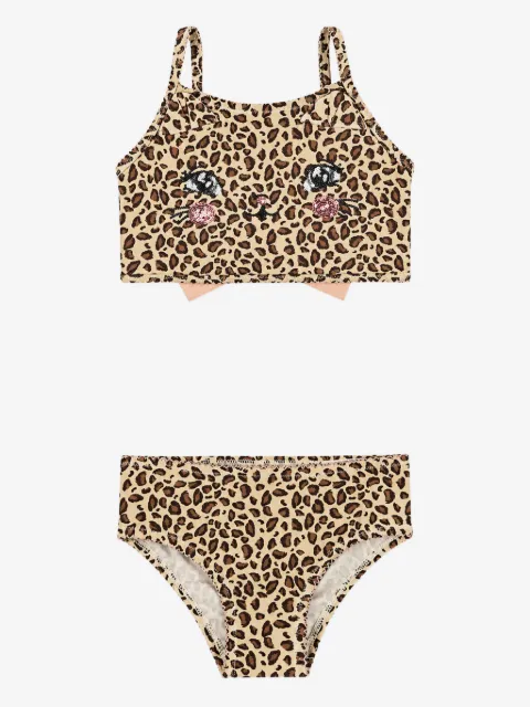 Konges Sløjd leopard-print sequin-embellished bikini