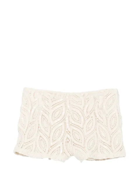 ACTUALEE sequin-embellished crochet shorts