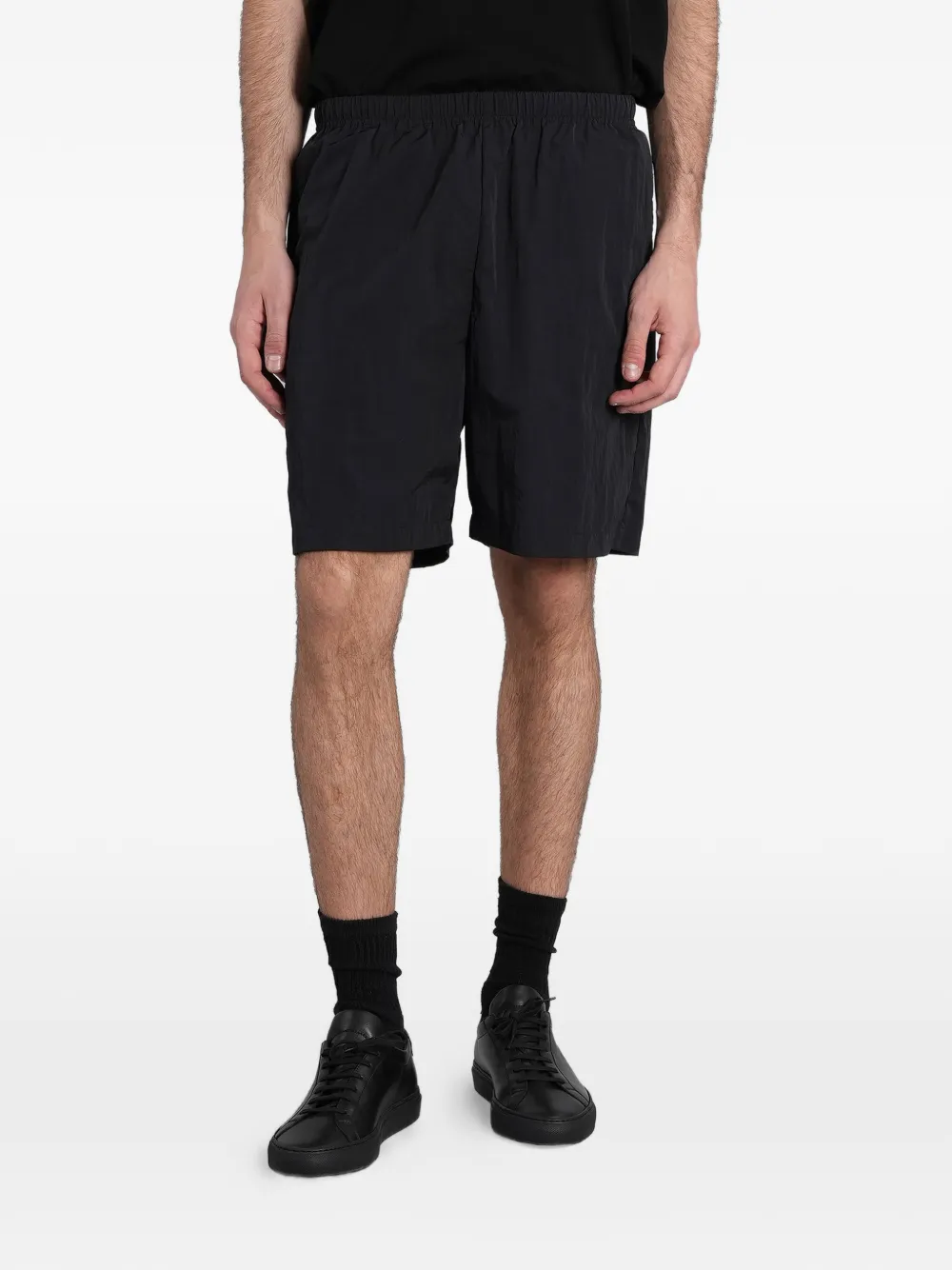 Attachment elasticated-waistband shorts - Nero