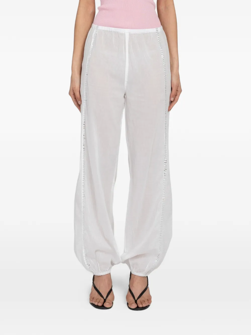 Gimaguas Angel sequin-embellished trousers - Bianco