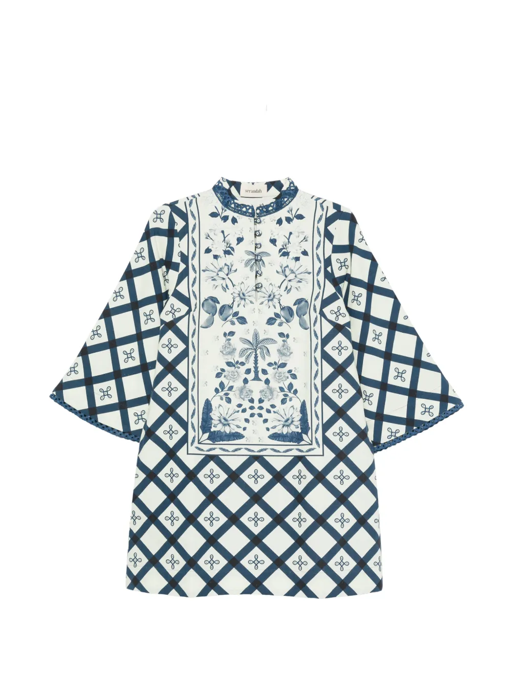 Verandah panelled floral-print mini dress - Verde