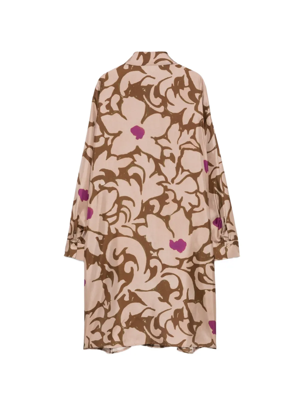 Luisa Cerano Midi-jurk met bloemenprint em lange mouwen Beige