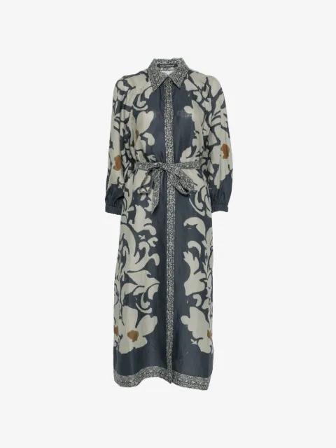 Luisa Cerano floral-print ramie dress