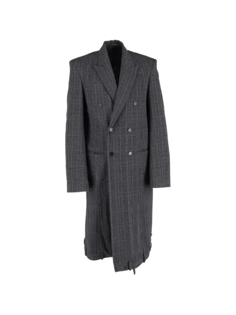 Balenciaga Pre-Owned check-pattern double-breasted coat