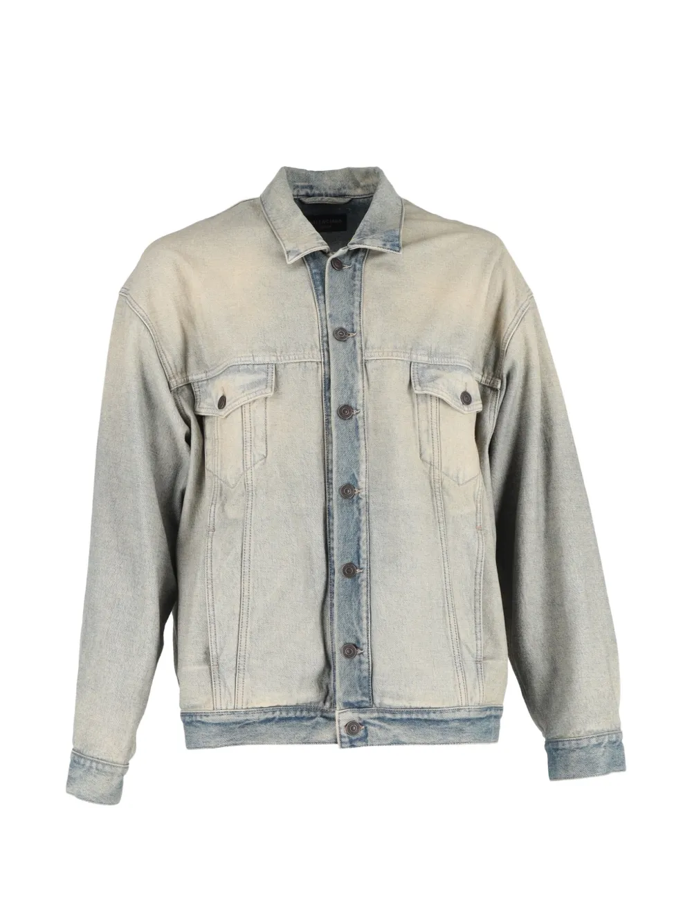 Balenciaga Pre-Owned washed-effect denim jacket - Blau