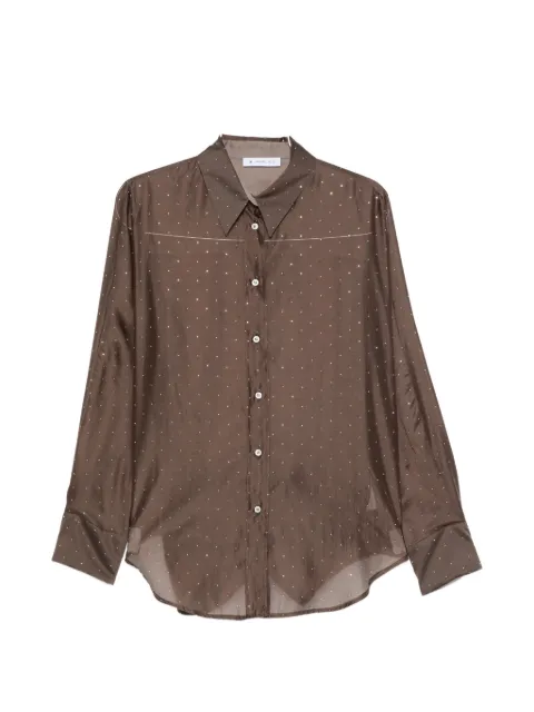 Manuel Ritz crystal-embellished semi-sheer shirt