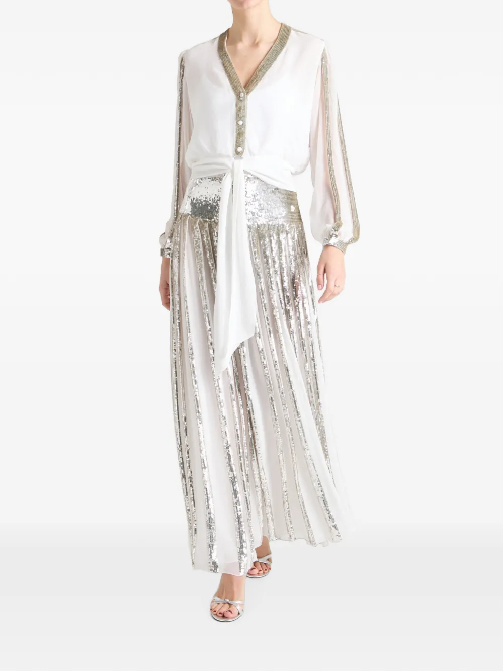 Temperley London Filigree blouse verfraaid met pailletten Wit