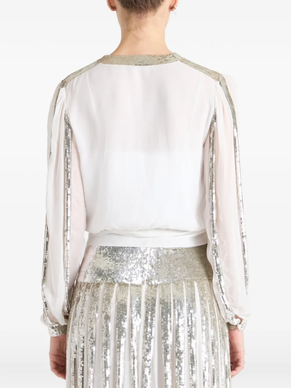 Temperley London Filigree blouse verfraaid met pailletten Wit