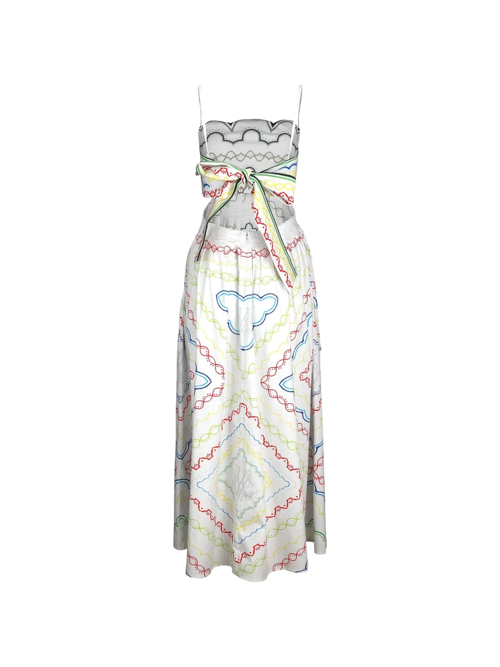 Mary Katrantzou Finley Geometric-print Cutout Midi Dress in White, view 4