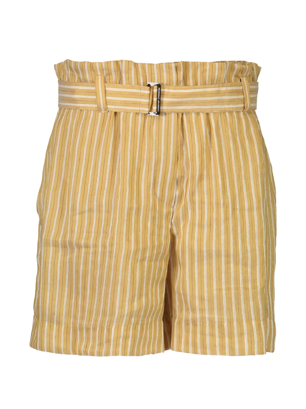 Brunello Cucinelli Shorts a righe con cintura - Giallo