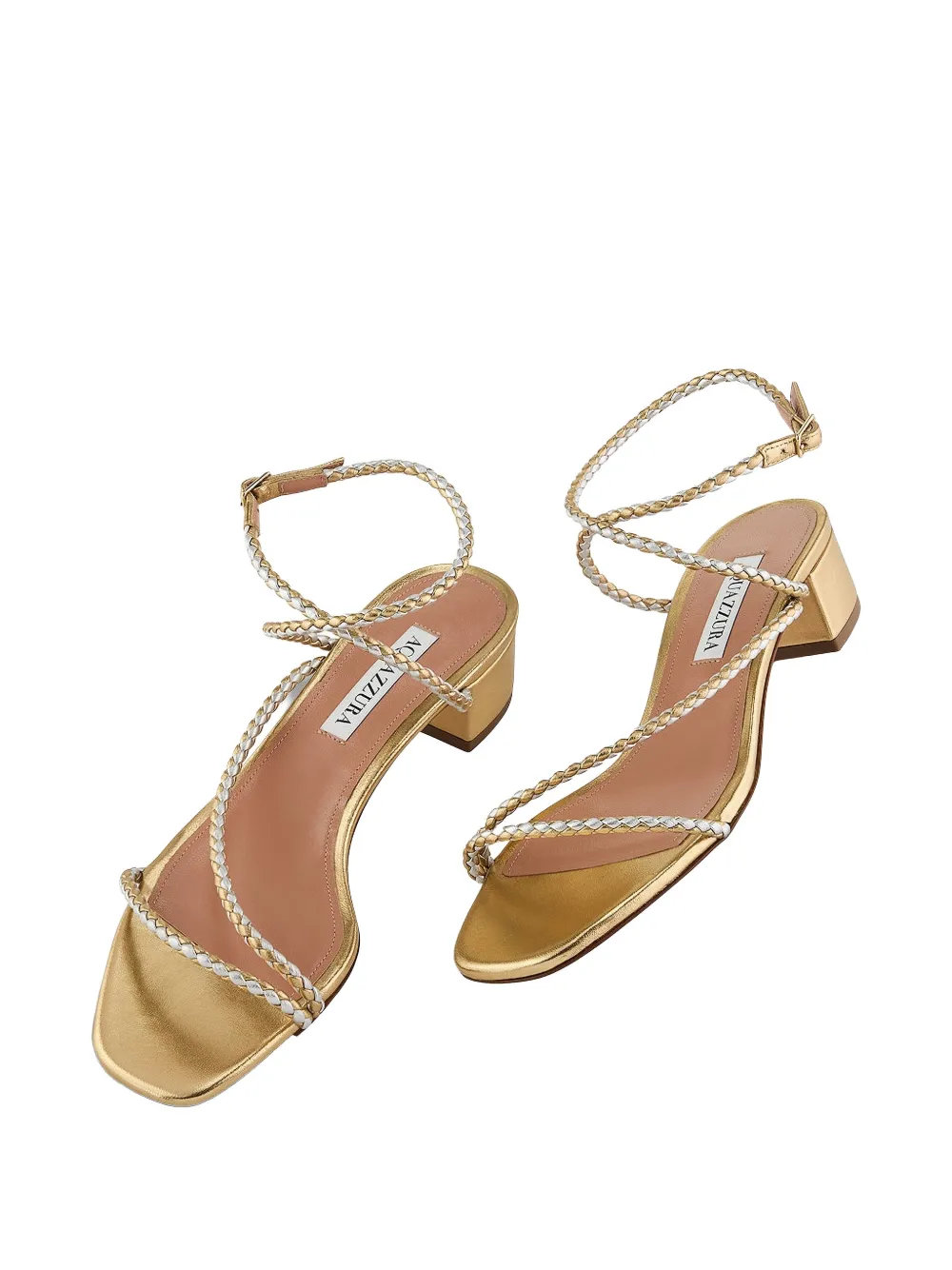 Aquazzura Luca braided sandals Goud