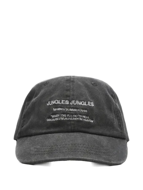 JUNGLES JUNGLES embroidered-slogan washed-effect cap