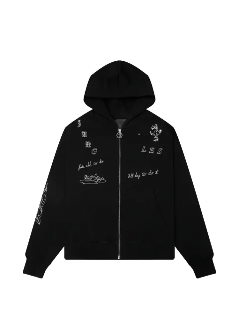 JUNGLES JUNGLES embroidered zip-up hoodie