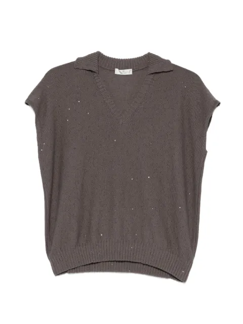 PANICALE sequin-embellished V-neck T-shirt