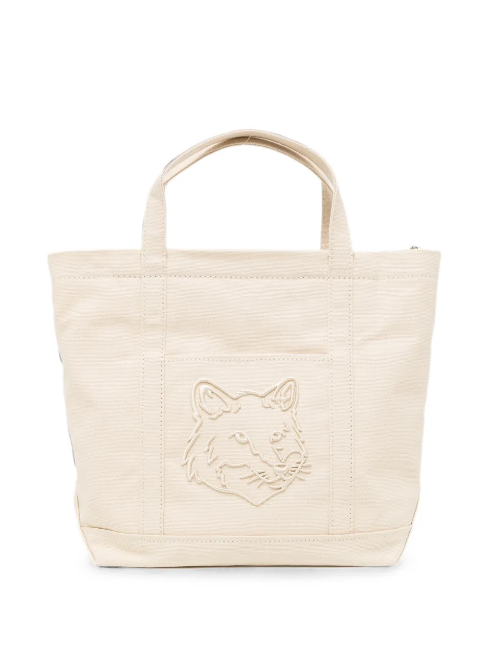 Maison Kitsuné small Fox Head tote bag - Toni neutri