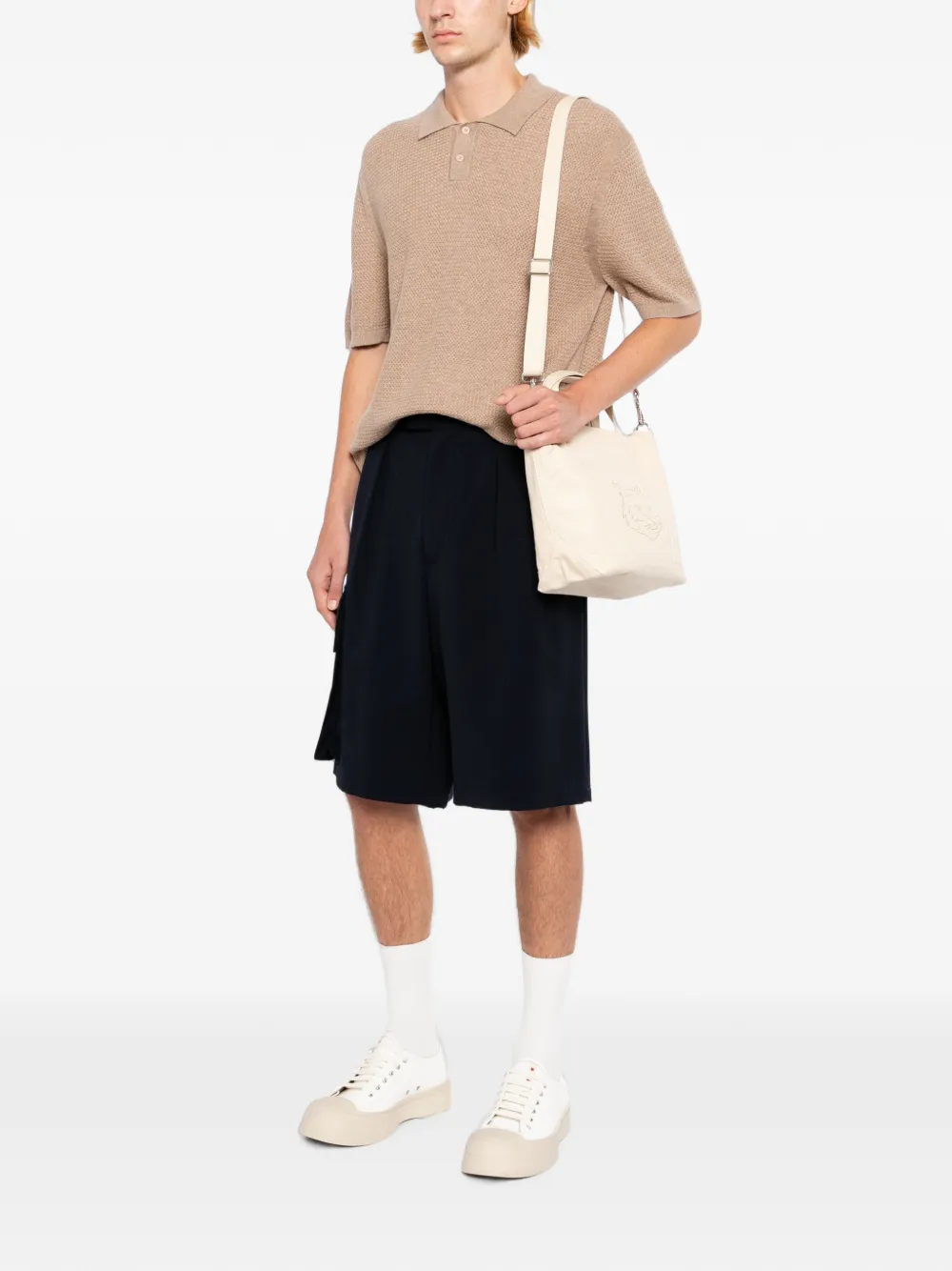 Maison Kitsuné Kleine Fox Head shopper Beige