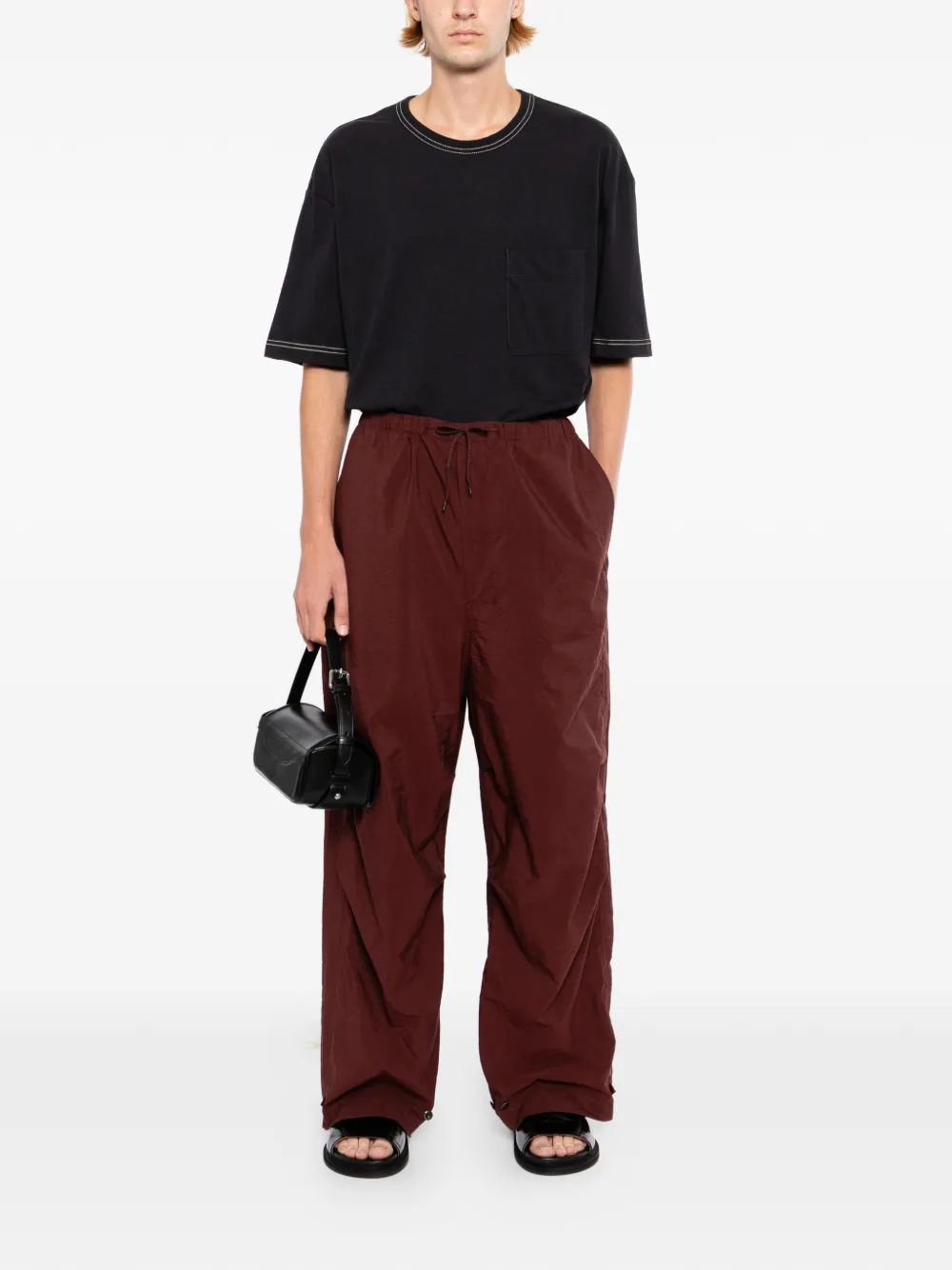 LEMAIRE Porto Parachute broek Bruin
