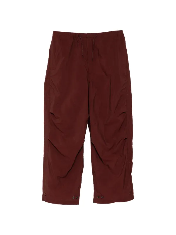 Lemaire Parachute Pants in Washed Technical Cotton in Brown
