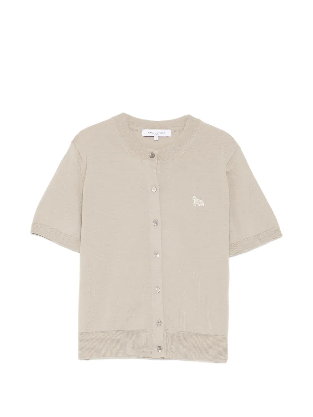 Maison Kitsuné Baby Fox short-sleeve cardigan - Neutrals