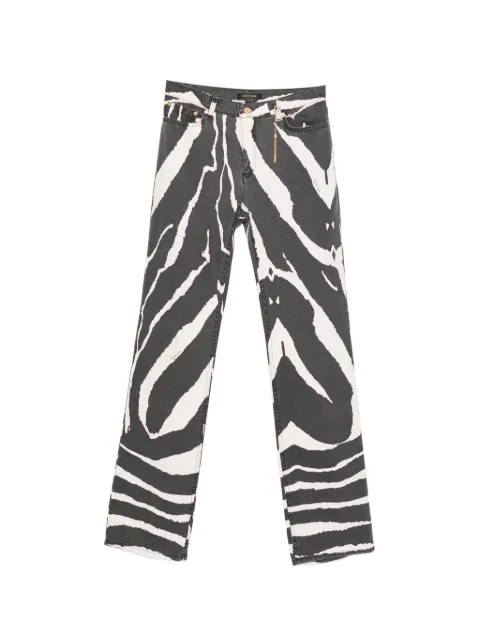 Roberto Cavalli Vintage 2000s zebra-print jeans